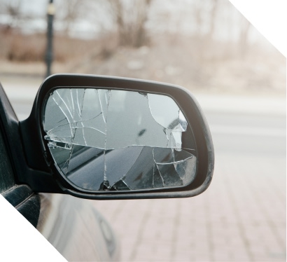 Cracked or Shattered Mirror Glass